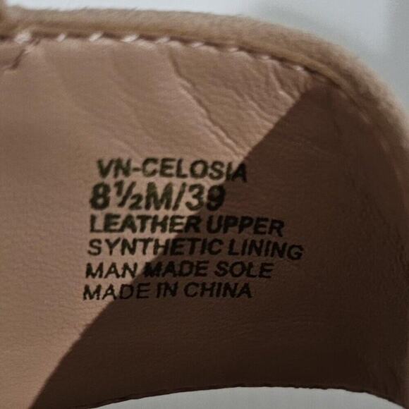 NEW Vince Camuto Celosia Platform Womens 8.5 Beige Suede Slingback Sandal Heel - Picture 12 of 13